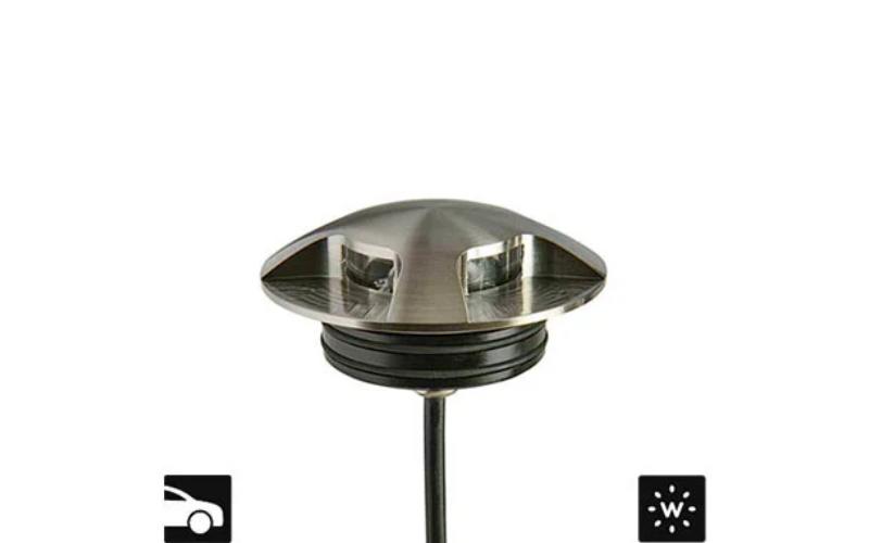 Designplan. Cupola 4 Quad Beam LED In-Grade Uplight, Driveover Rated, Ø3.1'', 4W, IP67.