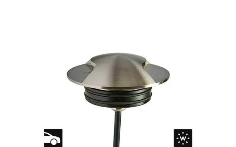 Designplan. Cupola 2 Double Beam LED In-Grade Uplight, Driveover Rated, Ø3.1'', 4W, IP67.