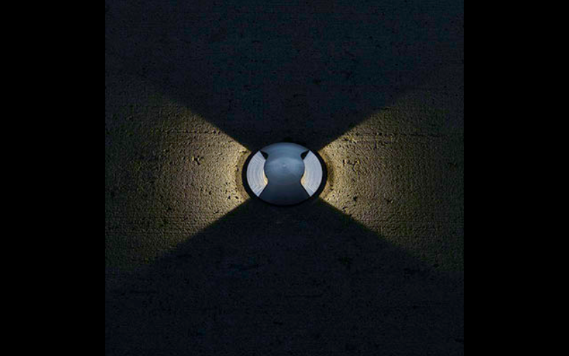 Designplan. Cupola 2 Double Beam LED In-Grade Uplight, Driveover Rated, Ø3.1'', 4W, IP67.