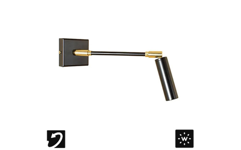 Designplan. Punto Di Vista Comodino Adj. LED Wall Lamp, Ø1.2'' x 3.9'', Rod 7.9'', 3W, 400 lm, IP20.