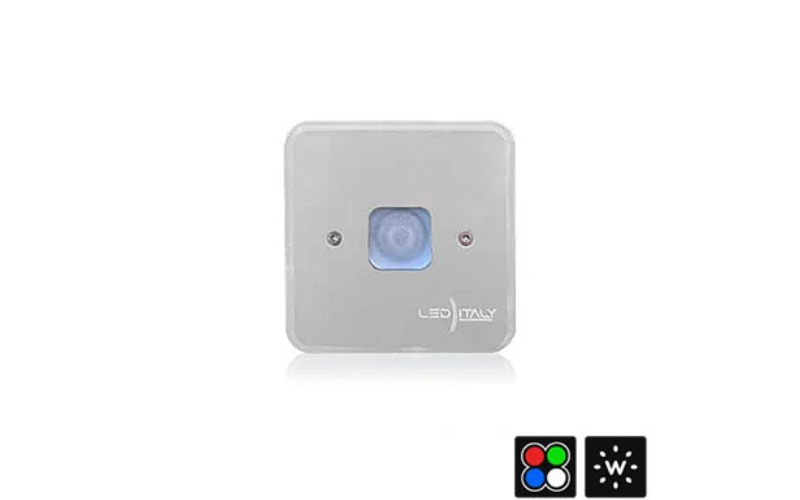 Designplan. Micro Dolphin LED Underwater Spotlight, 3.5''x 3.5'', 2W (Static or RGBW), 130 lm, IP68.