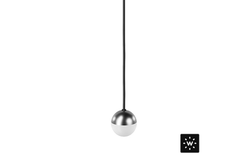 Designplan. Do S 2 LED Pendant, Stainless Steel, Ø1.8'' x 3 cable lengths, 1W, 81 lm, IP66.