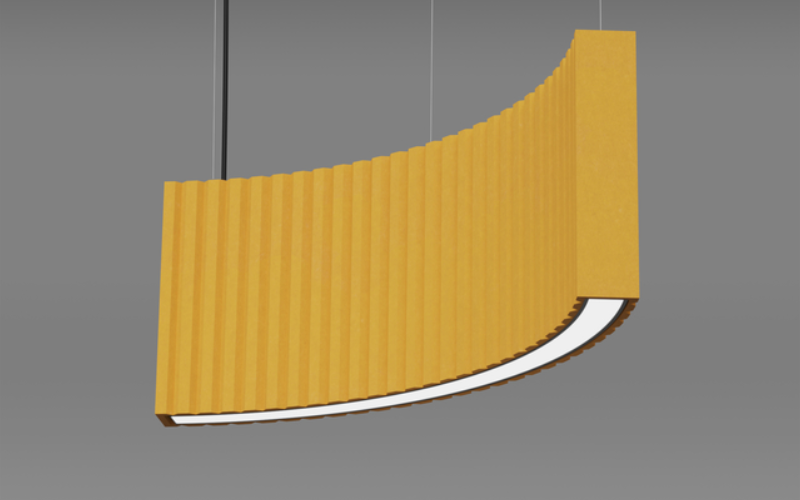 Edison Lighting Group. Sonic CURVE+ FR/FV. Acoustic Curve Luminaire.