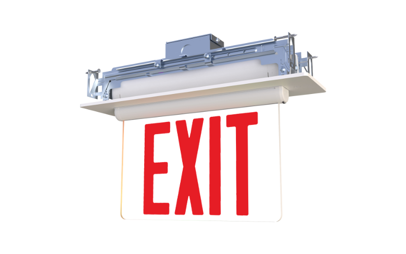 Exitronix. P900U-RG. Field-Switchable Red/Green LED Edge-Lit Thermoplastic Exit Sign.