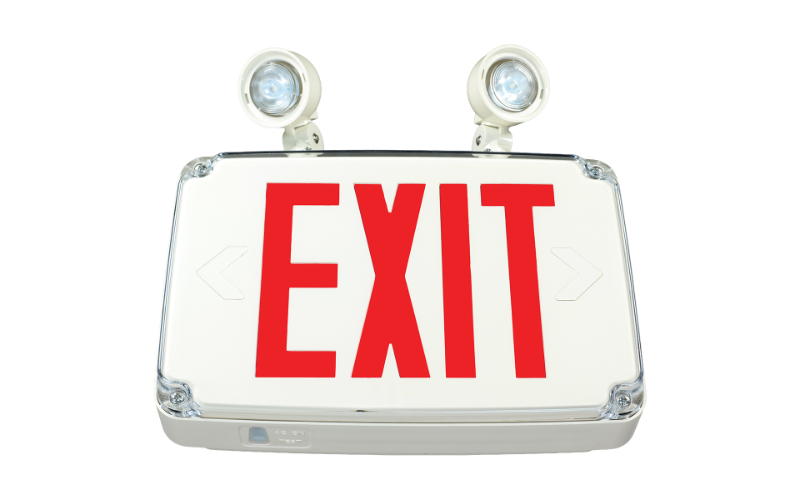 Exitronix. VEX-WPCR-RG. Field-Switchable Red/Green Wet Location LED Exit Combo Exit Sign.