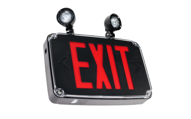 Exitronix. VEX-WPCR-RG. Field-Switchable Red/Green Wet Location LED Exit Combo Exit Sign.