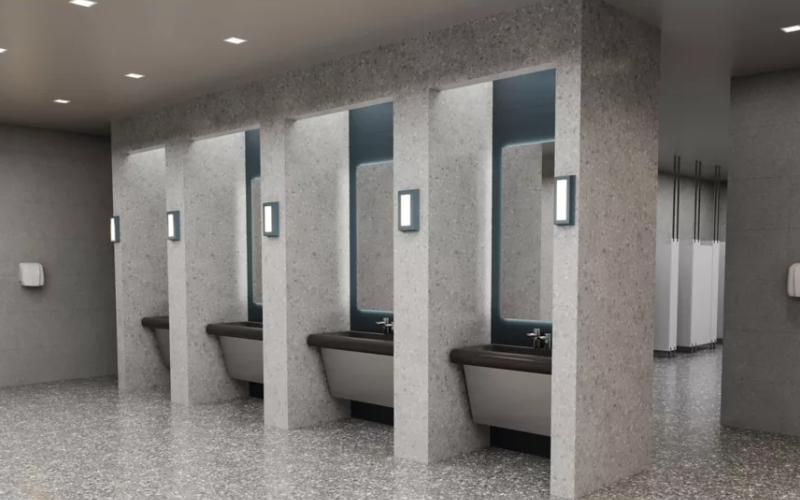 Fail-Safe. FSC. Shallow Sconce Behavioral Health / High Abuse Wall or Ceiling Mount ADA Compliant.
