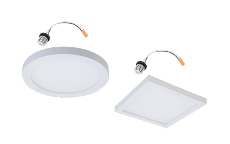 HALO. SMD4R/SMD4S. 4'' Round and Square Surface Mount Downlight Field Selectable.