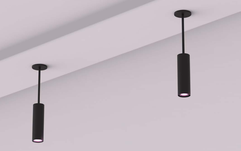 Insight Lighting. SPM. SCOPE MEDIUM PENDANT CYLINDER DOWNLIGHT | COLOR CHANGING.