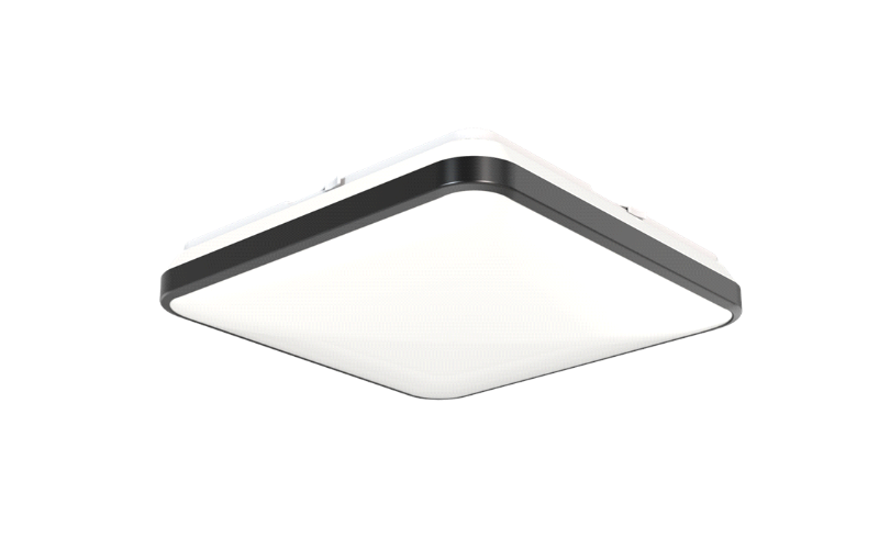 Juno. FMLSQ. Switchable White LED Low Profile Square 15'' Square Nightlight Flush Mount with Interchangeable Trim.