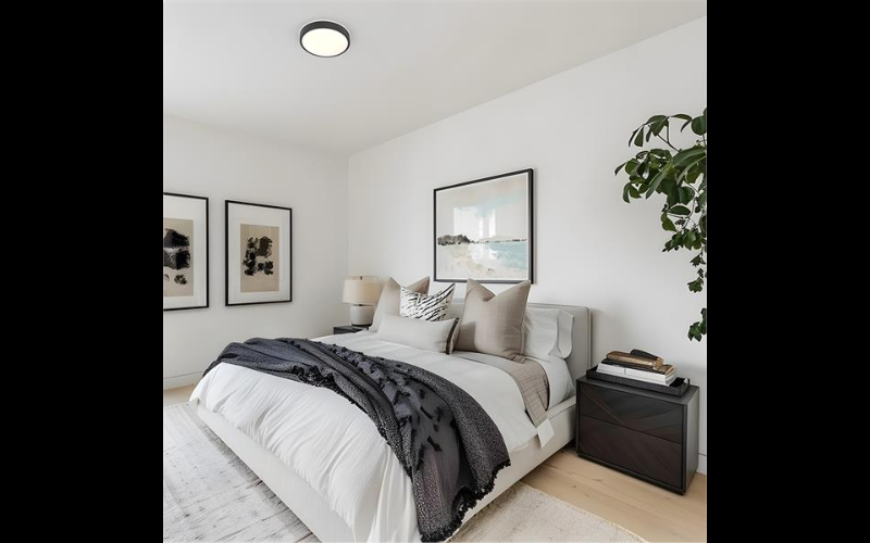 Juno. FMLACL. Lacuna LED Flush Mount Series 14'' Round Switchable White.