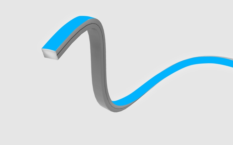 LLI Architectural Lighting. LLI-N6.0W. . COLOR CHANGING RGBW LED NEON - 24V Square XL Profile / Dual Bending / Silicone (SD79) / High Output.