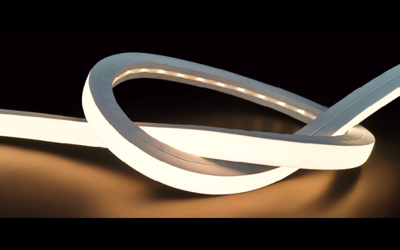 LLI Architectural Lighting. LLI-N5.3W. DUAL BEND STATIC WHITE LED NEON - 24V Square XL Profile / Dual Bending / Silicone (SD79) / High Output.