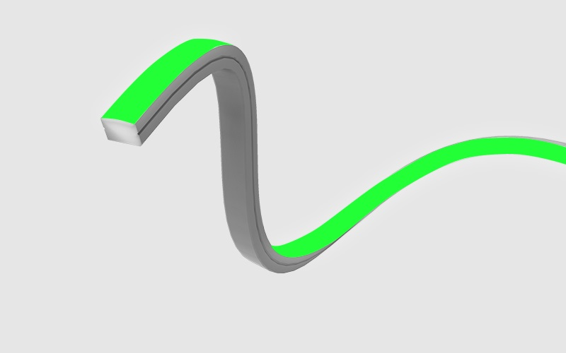 LLI Architectural Lighting. LLI-N4.7W. COLOR CHANGING RGB LED NEON - 24V Square XL Profile / Dual Bending / Silicone (SD79) / High Output.