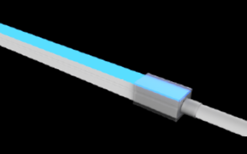 LLI Architectural Lighting. LLI-N4.4W. COLOR CHANGING RGB LED NEON (FIELD CUTTABLE) - 24V Mini Square Profile / Top Bending / Silicone (ST49).