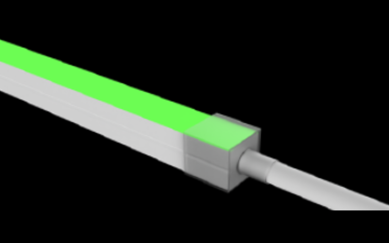 LLI Architectural Lighting. LLI-N5.9W. COLOR CHANGING RGBW LED NEON (FIELD CUTTABLE) - 24V Square Profile / Side Bending / Silicone (SS63).