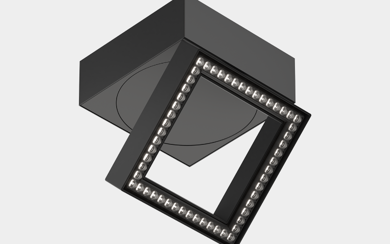 Luminii. STENOS Square 6 Inch Surface Adjustable Downlight.
