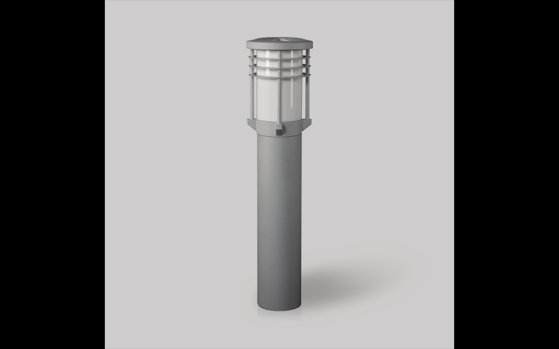Luminis. EC630. Eclipse Mini Ø6'' bollard with 4 struts and acrylic diffuser.
