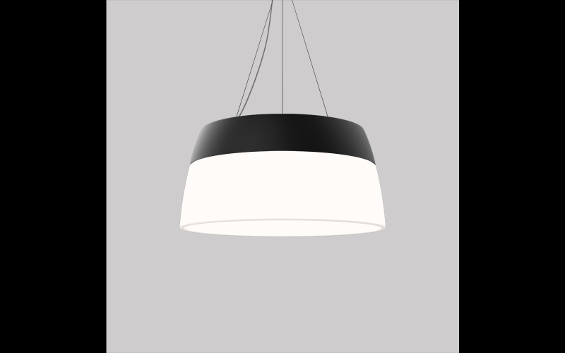 Luminis. HC2800. Hollowcore Ø30'' pendant luminaire with semi-opaque diffuser lens.