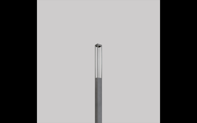 Luminis. LQ421. Lumiquad 4'' square profile column with extruded aluminum struts.