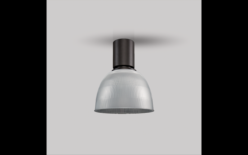 Luminis. PR1610. Prisma Ø16'' ceiling mount with diffused acrylic prismatic refractor.