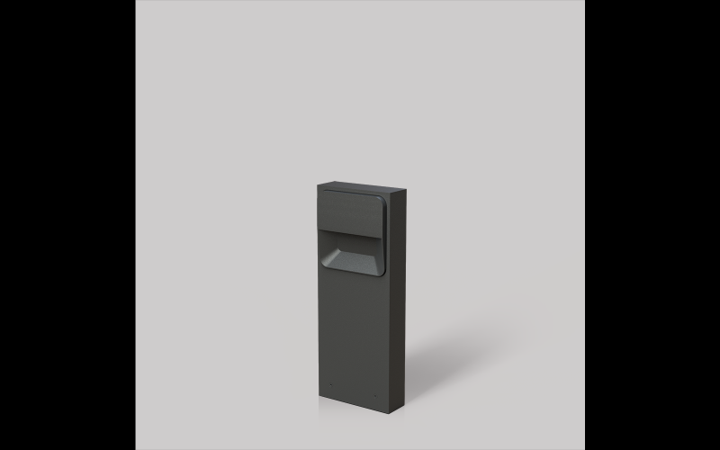 Luminis. SN825B. SCENA 8.5'' square bollard with eyelid cover.