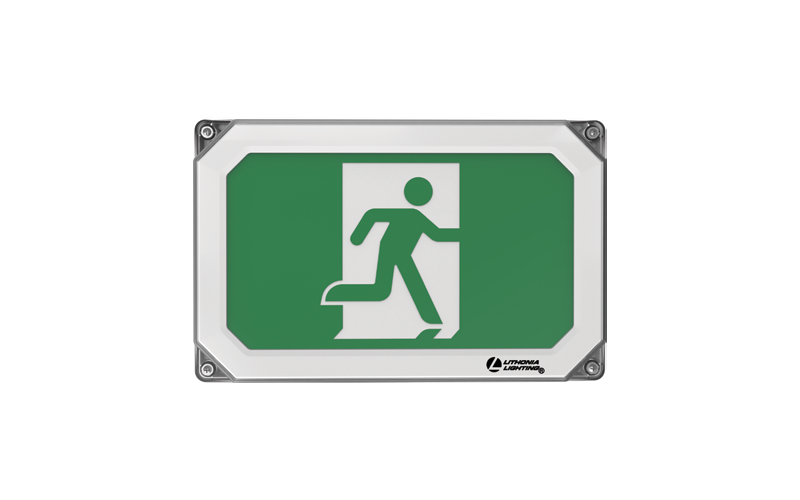 Lithonia Lighting. NXRM. Indura NEMA 4x Running Man Sign.