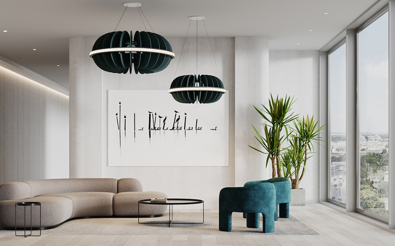 Lumenwerx. FOLCALP/FOLCASP/FOLBELP/FOLDAHP. FOLIA ACOUSTIX PENDANT STATIC WHITE.