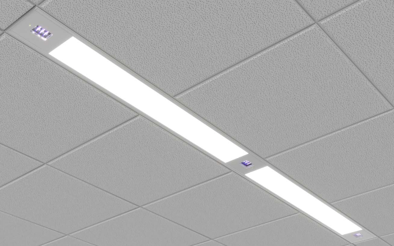 Mark Architectural Lighting. SL6LUV. SLOT 6 RECESSED WITH CARE 222 - FAR-UVC FILTERED 222NM DISINFECTION TECHNOLOGY.