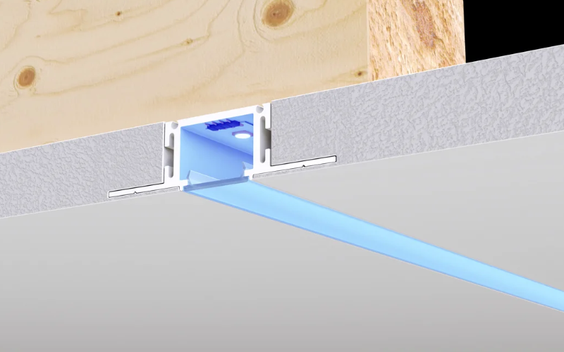 Pure Edge Lighting. TL1A. TRULINE 1A MONOCHROMATIC COLOR 24VDC, 5/8'' DRYWALL PLASTER-IN LED SYSTEM.