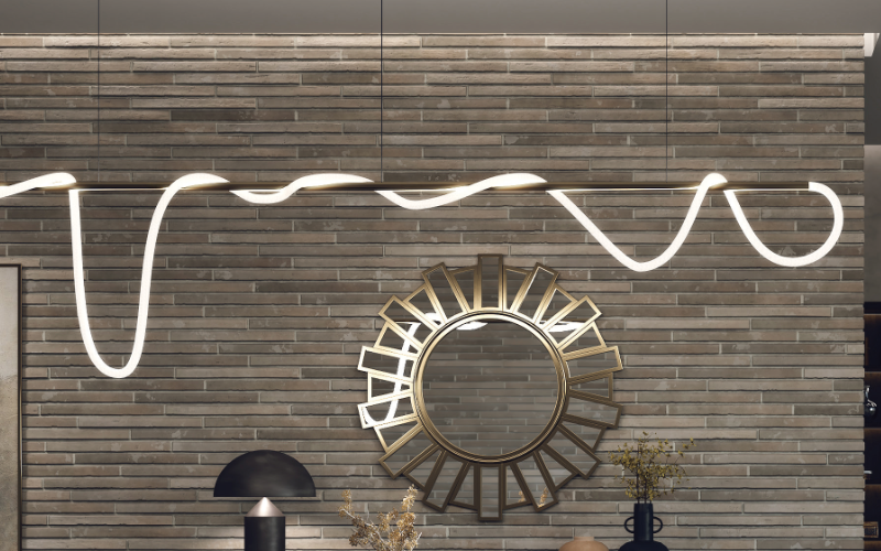 PureEdge Lighting. FPP. FLOW PIPE SUSPENSION STATIC WHITE & WARM DIM 24VDC, CENTER FEED WITH POWER.