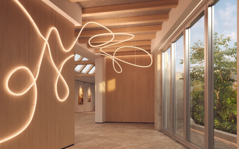 PureEdge Lighting. SBCHR. SCRIBBLE 360 MIYO, 24VDC REMOTE POWER STATIC WHITE, WARM DIM, TUNABLE & TRUCOLOR RGBTW.