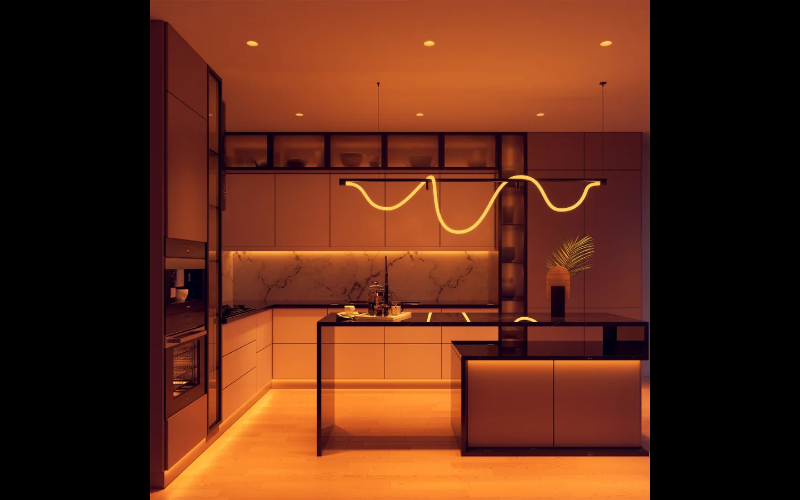PureEdge Lighting. FT1R. FLOW SUSPENSION TRACK 24VDC, REMOTE POWER, END FEED, STATIC WHITE AND WARM DIM.