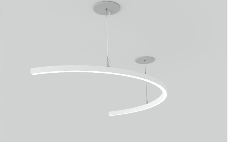ZNLT-ARC1-PM. ZENLITE Pendant Mount Curved LED Lighting
