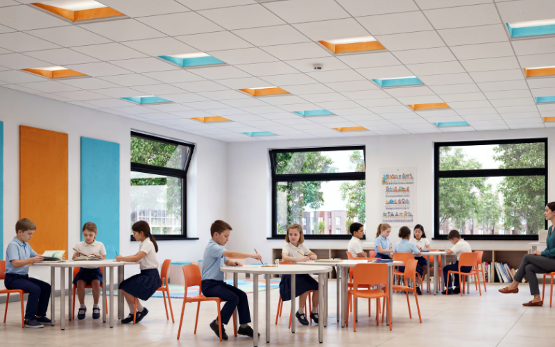 A-Light. LEAN. 2x2 Acoustic Lay-in luminaire with Patented Design.