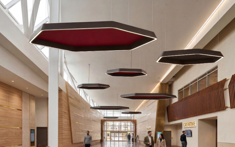 A-Light. RLY. Relay Angled Pendant System for Seamless Low-glare Shapes.