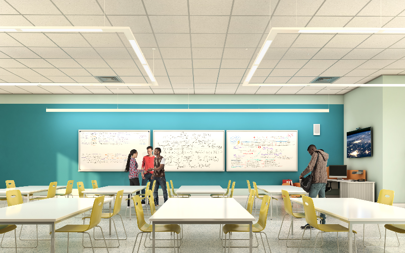 Peerless. RNNAVWW. Renna LED Tunable White Vertical Wall Wash Suspended.