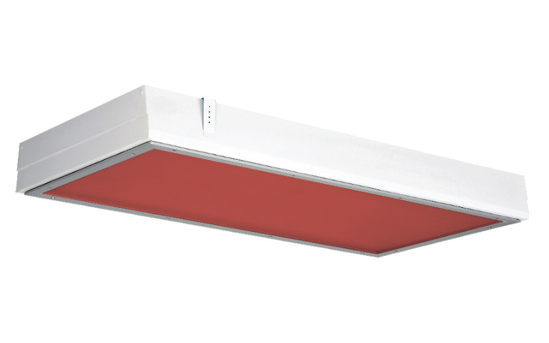 Paramount Lighting. Grid Techniseal Troffer Vivarium Red.