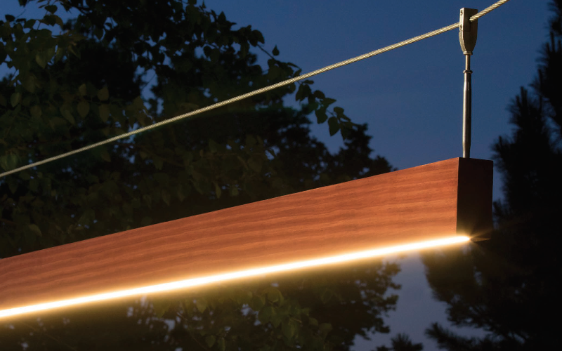 Structura. AURA. Illuminated Wooden Linear Pendant - Wall Mount.
