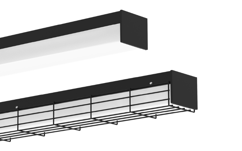 Spectrum Lighting. EV04INDGL/GL04INDGL. EVENLIGHT / MILLTOWN SEMI-DIRECT 4.6'' x 96'' LINEAR.