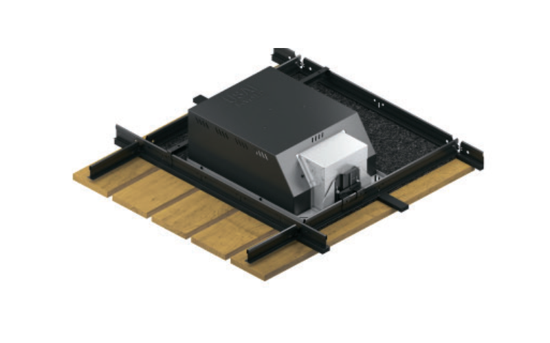 USAI Lighting. B4RAM. BeveLED  2.2 4.5” Round Adjustable for WoodWorks Horizontal Slats with TIR-Based Optics.
