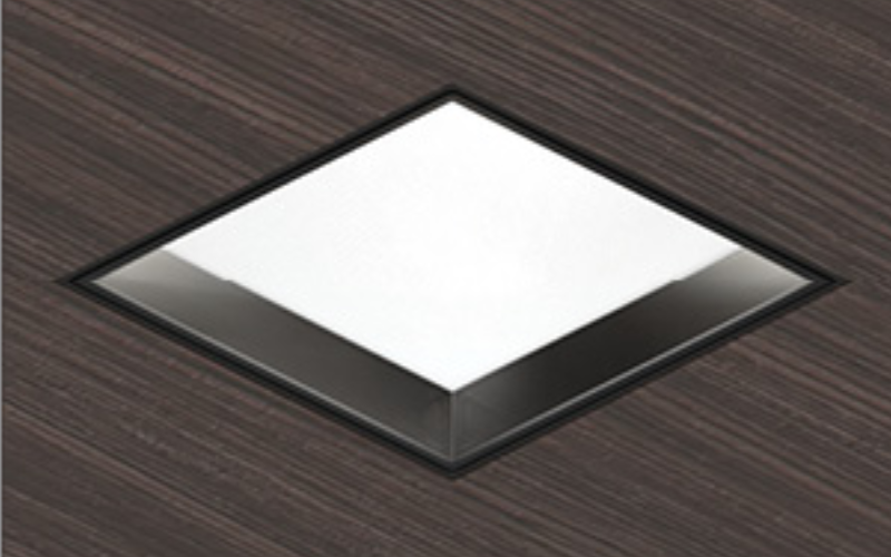 USAI Lighting. Z3SD. True Zero 360 3” Square Downlight with Remote Driver - 3/8'' Regress.