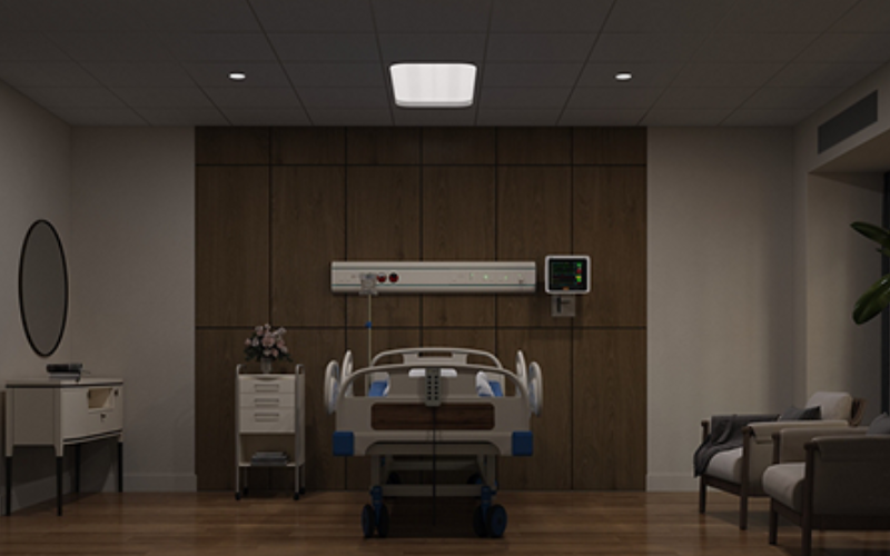 Viscor. MD3-ALT. MD3-ALTO Certolux Patient Room Luminaire with Ambient, Exam and Reading functions.