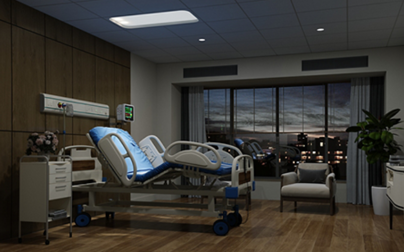 Viscor. MD3-ALT. MD3-ALTO Certolux Patient Room Luminaire with Ambient, Exam and Reading functions.